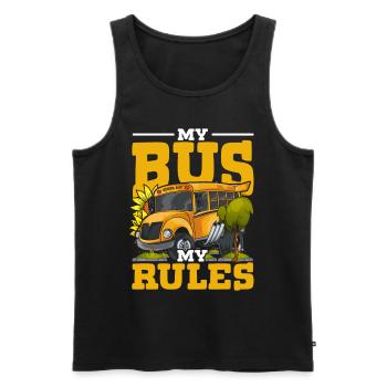 Schulbusfahrer Busfahrer My Bus My Rules - Männer Premium Bio Tank Top - Schwarz - Vorne - AI Model Male 178 light (178cm)