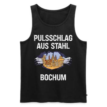 Au cœur de l’ouest Bochum Pott Charbon de la Ruhr Région de la Ruhr - Débardeur bio Premium Homme - noir - Devant - AI Model Male 178 light (178cm)