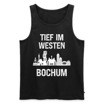 Au cœur de l’ouest Bochum Pott Charbon de la Ruhr Région de la Ruhr - Débardeur bio Premium Homme - noir - Devant - AI Model Male 178 light (178cm)