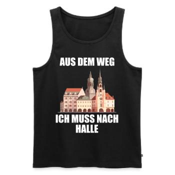 Halle Saale À l’écart, je dois aller à Halle - Débardeur bio Premium Homme - noir - Devant - Michal (187cm)