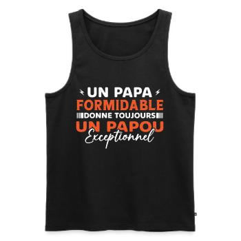A Formidable Dad Makes an Exceptional Papuan - Men's Premium Organic Tank Top - black - Front - AI Model Male 178 light (178cm)