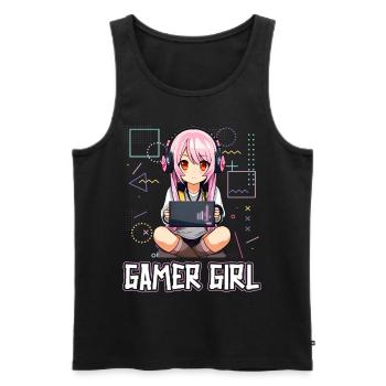 Console de jeu PC Gamer Girl Gamer Girl - Débardeur bio Premium Homme - noir - Devant - Michal (187cm)