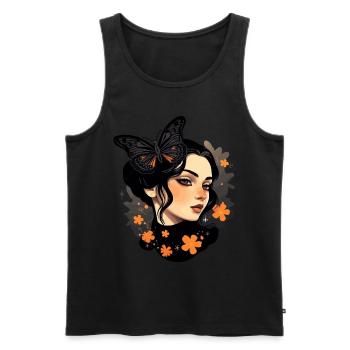 Aesthetic Girl: Gothic Wave Design with - Men's Premium Organic Tank Top - black - Front - Michal (187cm)