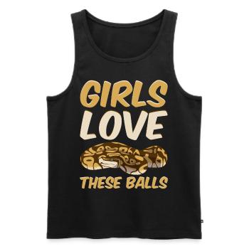 Ball Python Snake - Men's Premium Organic Tank Top - black - Front - AI Model Male 178 light (178cm)