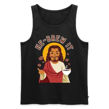 Hebräisch Jüdisch Israelitischer Kaffee - Männer Premium Bio Tank Top - Schwarz - Vorne - AI Model Male 178 light (178cm)