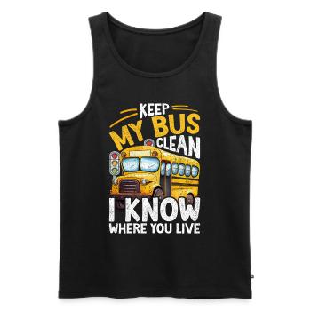 Schulbusfahrer Busfahrer Busbegleiter - Männer Premium Bio Tank Top - Schwarz - Vorne - AI Model Male 178 light (178cm)