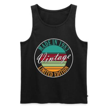 Made in 1983 Vintage Vintage Retro Birthday - Men's Premium Organic Tank Top - black - Front - Michal (187cm)