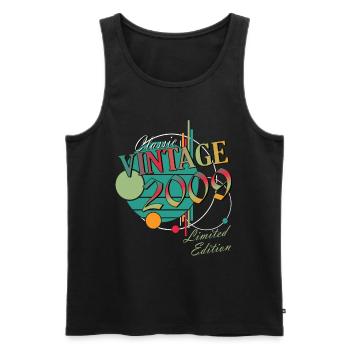 Vintage 2009 - Born In June 2009 - Men's Premium Organic Tank Top - black - Front - AI Model Male 178 light (178cm)