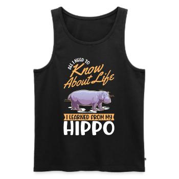 Hippo Cadeau Hippo Hippo Hippo - Débardeur bio Premium Homme - noir - Devant - Michal (187cm)