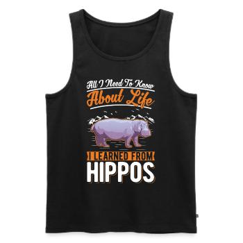 Hippopotame cadeau hippopotame - Débardeur bio Premium Homme - noir - Devant - AI Model Male 178 light (178cm)