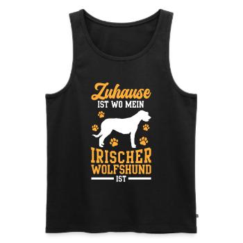 Irischer Wolfshund ist Zuhause Irish Wolfhound - Männer Premium Bio Tank Top - Schwarz - Vorne - AI Model Male 178 light (178cm)