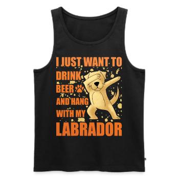 Je veux juste boire de la bière avec mon Labrador - Débardeur bio Premium Homme - noir - Devant - Michal (187cm)