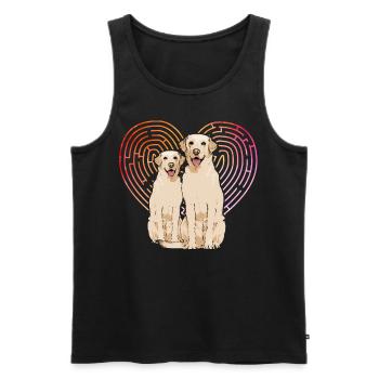 Labrador - Männer Premium Bio Tank Top - Schwarz - Vorne - AI Model Male 178 light (178cm)