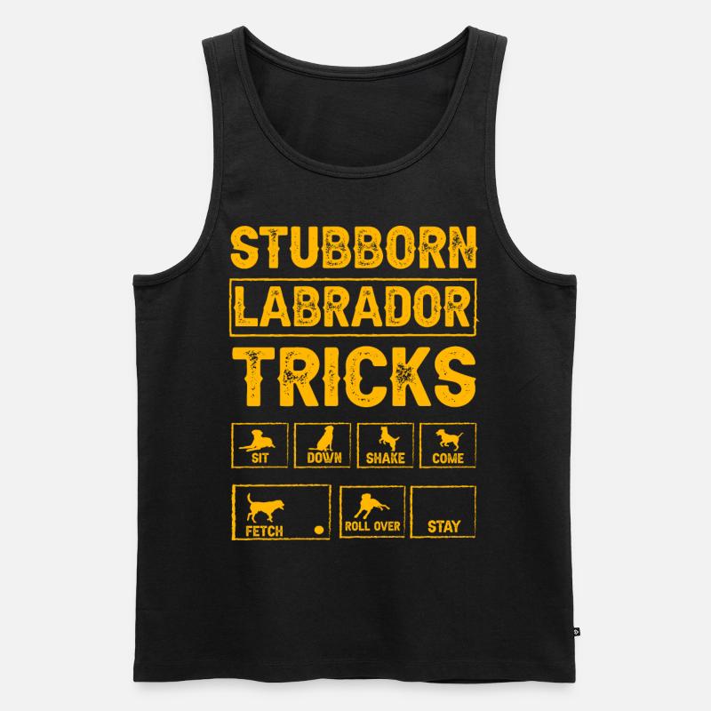 Stubborn labrador tricks - Männer Premium Bio Tank Top - Schwarz