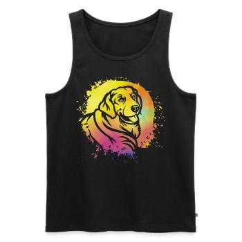 Labrador Retro - Men's Premium Organic Tank Top - black - Front - Michal (187cm)