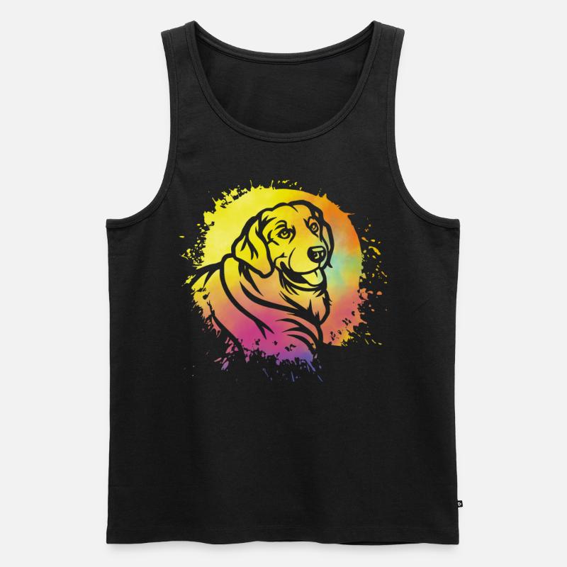 Labrador Retro - Männer Premium Bio Tank Top - Schwarz