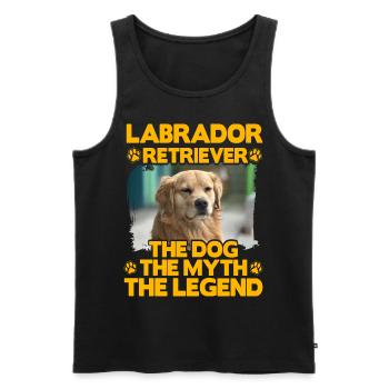 Labrador Retriever Le chien Le mythe La légende - Débardeur bio Premium Homme - noir - Devant - Michal (187cm)