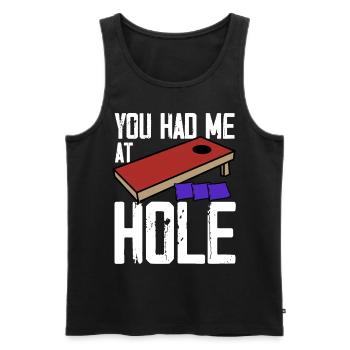 Lustiges Cornhole Corn Hole - Männer Premium Bio Tank Top - Schwarz - Vorne - AI Model Male 178 light (178cm)