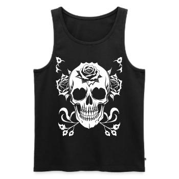 Horror Skull Skull Art Skull Gothic Heavy Metal - Men's Premium Organic Tank Top - black - Front - Michal (187cm)