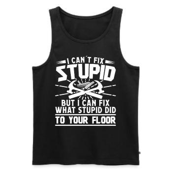 Floor installation - Men's Premium Organic Tank Top - black - Front - AI Model Male 178 light (178cm)