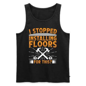 I stopped installing floors for this? - Männer Premium Bio Tank Top - Schwarz - Vorne - AI Model Male 178 light (178cm)