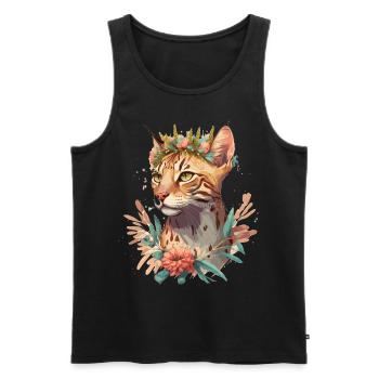 Bengal Cat Flower Crown Pet Cat Breed Floral Sprin - Männer Premium Bio Tank Top - Schwarz - Vorne - Michal (187cm)
