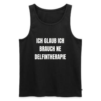 Delfintherapie Lustiger Spruch Humor Arbeit Witz - Männer Premium Bio Tank Top - Schwarz - Vorne - Michal (187cm)