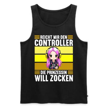 Gaming Konsole PC Zockerin Mädchen Gamer Girl - Männer Premium Bio Tank Top - Schwarz - Vorne - AI Model Male 178 light (178cm)