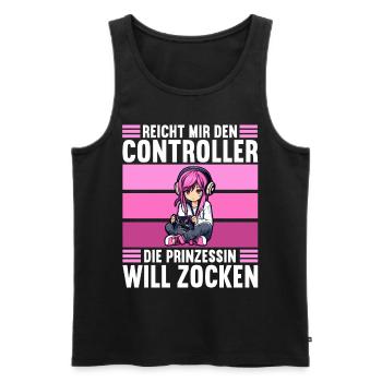 Gaming Konsole PC Zockerin Mädchen Gamer Girl - Männer Premium Bio Tank Top - Schwarz - Vorne - AI Model Male 178 light (178cm)