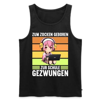 Gaming Konsole PC Zockerin Mädchen Gamer Girl - Männer Premium Bio Tank Top - Schwarz - Vorne - AI Model Male 178 light (178cm)