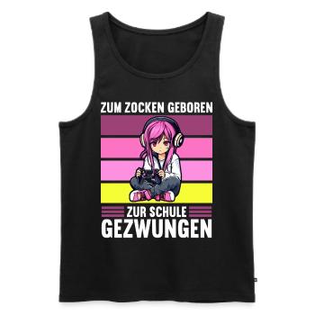 Gaming Konsole PC Zockerin Mädchen Gamer Girl - Männer Premium Bio Tank Top - Schwarz - Vorne - AI Model Male 178 light (178cm)