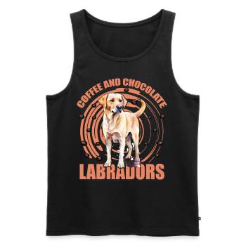 Coffee and Choclate Labradors - Männer Premium Bio Tank Top - Schwarz - Vorne - Michal (187cm)