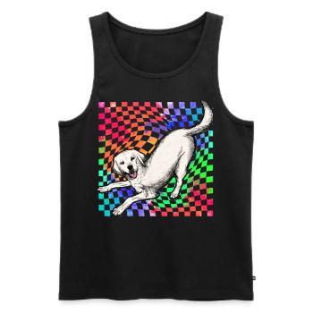 Labrador Retro - Men's Premium Organic Tank Top - black - Front - Michal (187cm)