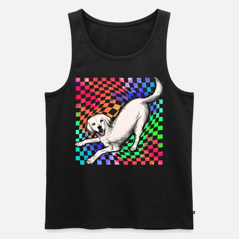 Labrador Retro - Männer Premium Bio Tank Top - Schwarz