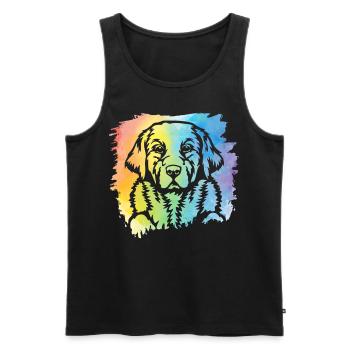 Labrador Retro - Men's Premium Organic Tank Top - black - Front - Michal (187cm)