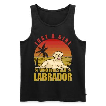 Juste une fille qui aime son Labrador - Débardeur bio Premium Homme - noir - Devant - Michal (187cm)