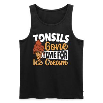 Tonsils Gone Time For Ice Cream Tonsillitis - Men's Premium Organic Tank Top - black - Front - Michal (187cm)