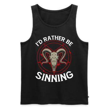 Lustiger Satanismus Satanisch Satan - Männer Premium Bio Tank Top - Schwarz - Vorne - AI Model Male 178 light (178cm)