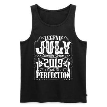 July 2019. Birthday gift July 2019. - Men's Premium Organic Tank Top - black - Front - AI Model Male 178 light (178cm)