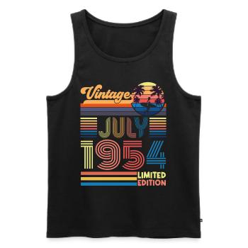 Geburtstag Juli 1954. Geschenk Juli 1954. - Männer Premium Bio Tank Top - Schwarz - Vorne - Michal (187cm)