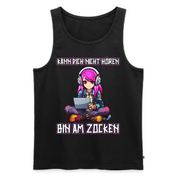 Gaming Konsole PC Zockerin Mädchen Gamer Girl - Männer Premium Bio Tank Top - Schwarz - Vorne - AI Model Male 178 light (178cm)