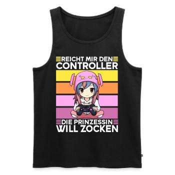 Gaming Konsole PC Zockerin Mädchen Gamer Girl - Männer Premium Bio Tank Top - Schwarz - Vorne - Michal (187cm)