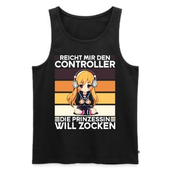 Gaming Konsole PC Zockerin Mädchen Gamer Girl - Männer Premium Bio Tank Top - Schwarz - Vorne - Michal (187cm)