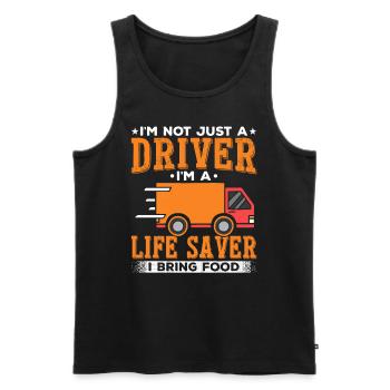 Delivery driver, I bring food, drive - Men's Premium Organic Tank Top - black - Front - AI Model Male 178 light (178cm)