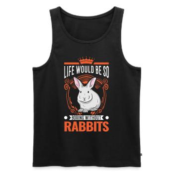 Lapin Cadeau Lapin Lapin Lapin - Débardeur bio Premium Homme - noir - Devant - AI Model Male 178 light (178cm)
