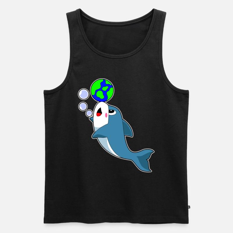 Delfin Erde - Männer Premium Bio Tank Top - Schwarz