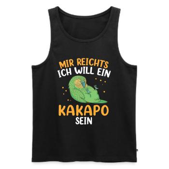 Will Kakapo sein flugunfähiger Papagei Kakapo - Männer Premium Bio Tank Top - Schwarz - Vorne - AI Model Male 178 light (178cm)