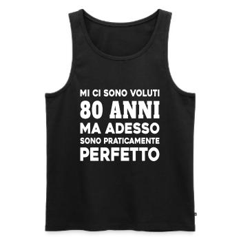 Cela a pris 80 ans mais aujourdhui je suis parfait - Débardeur bio Premium Homme - noir - Devant - Michal (187cm)