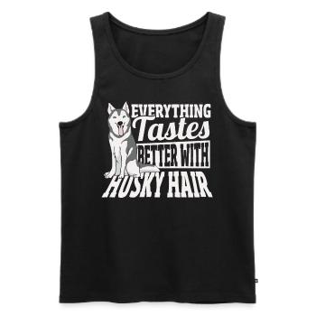 Siberian Husky Everything Tastes Better With - Men's Premium Organic Tank Top - black - Front - AI Model Male 178 light (178cm)