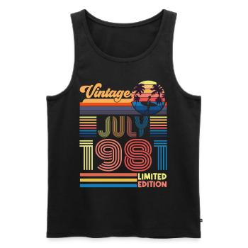 Geburtstag Juli 1981. Geschenk Juli 1981. - Männer Premium Bio Tank Top - Schwarz - Vorne - Michal (187cm)